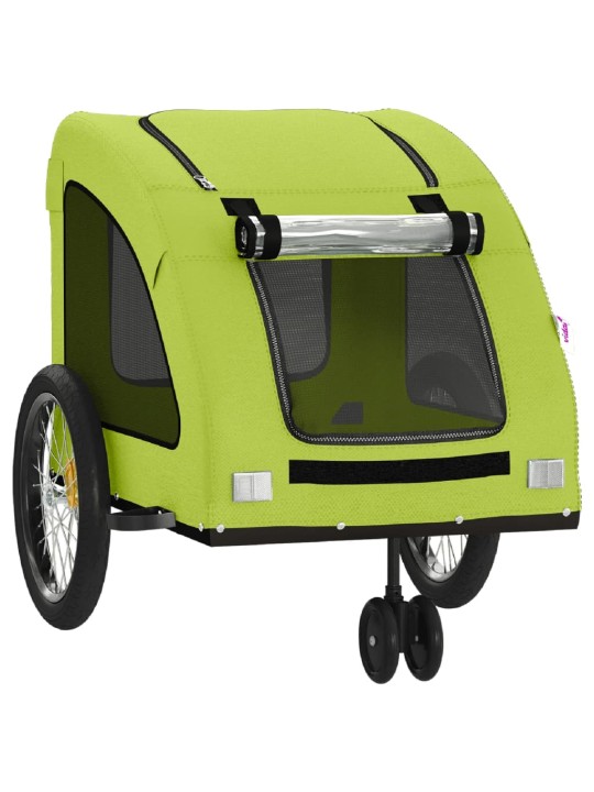 Mājdzīvnieku velo piekabe, zaļa, oksfordas audums, dzelzs