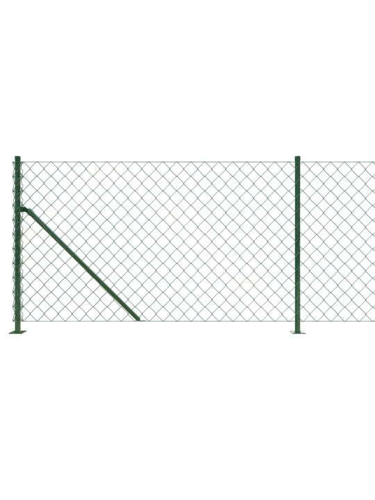 Stiepļu žogs ar atloku, 0,8x10 m, zaļš
