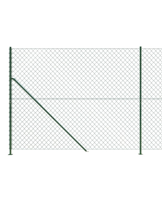 Stiepļu žogs ar atloku, 1,6x10 m, zaļš