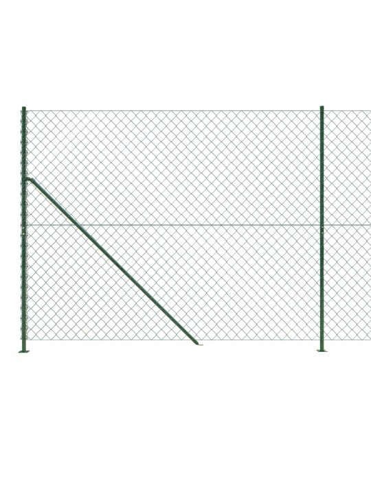 Stiepļu žogs ar atloku, 1,8x10 m, zaļš