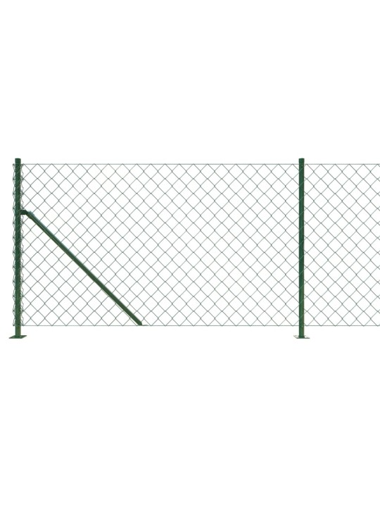 Stiepļu žogs ar atloku, 0,8x25 m, zaļš