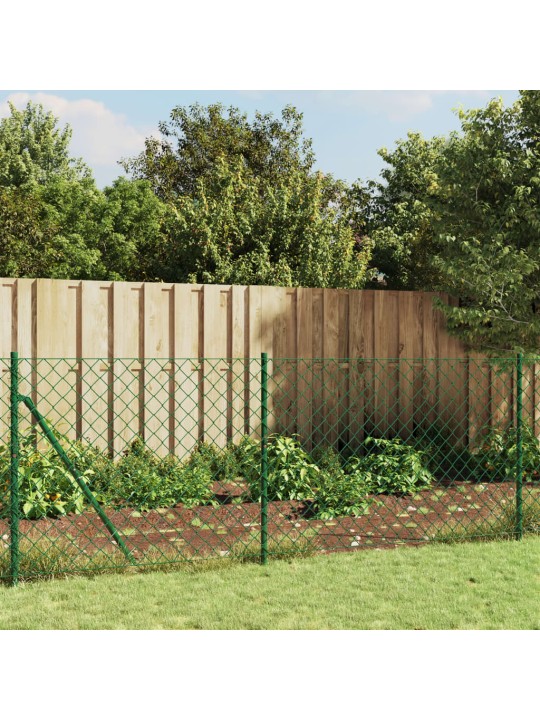 Stiepļu žogs ar atloku, 0,8x25 m, zaļš