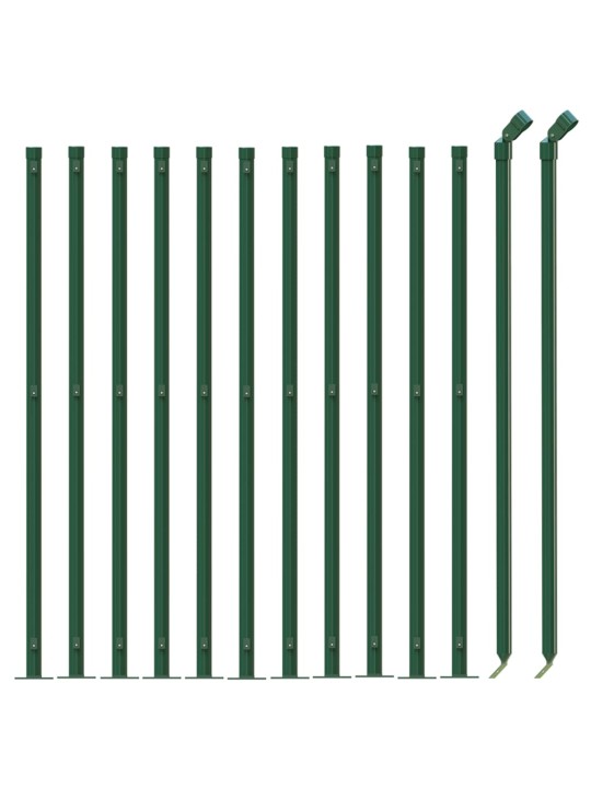 Stiepļu žogs ar atloku, 1,1x25 m, zaļš