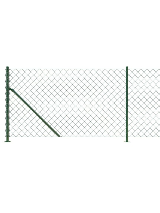Stiepļu žogs ar atloku, 1,1x25 m, zaļš