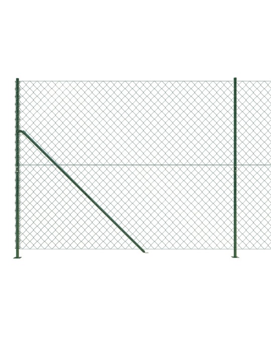 Stiepļu žogs ar atloku, 1,6x25 m, zaļš