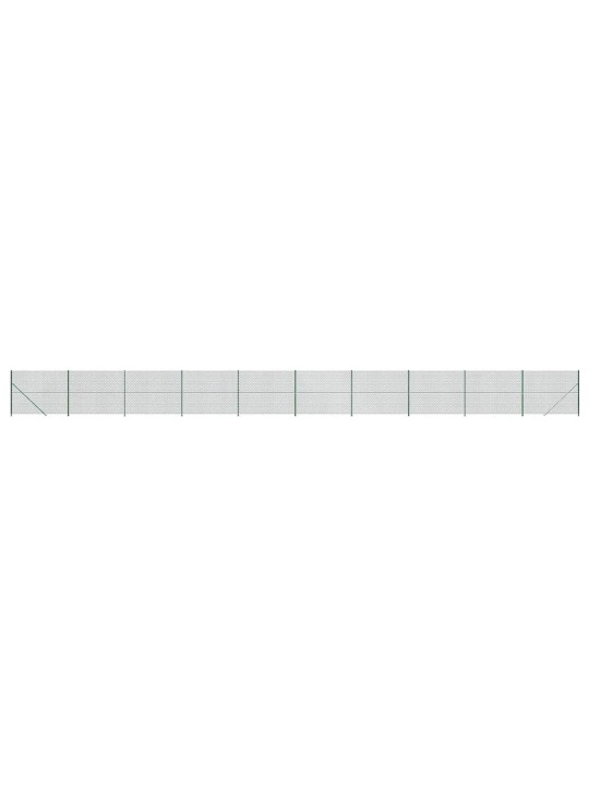 Stiepļu žogs ar atloku, 2,2x25 m, zaļš