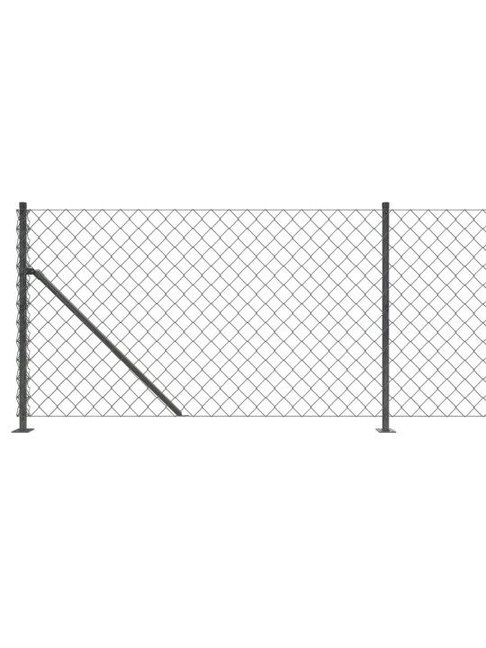 Stiepļu žogs ar atloku, 0,8x10 m, antracītpelēks