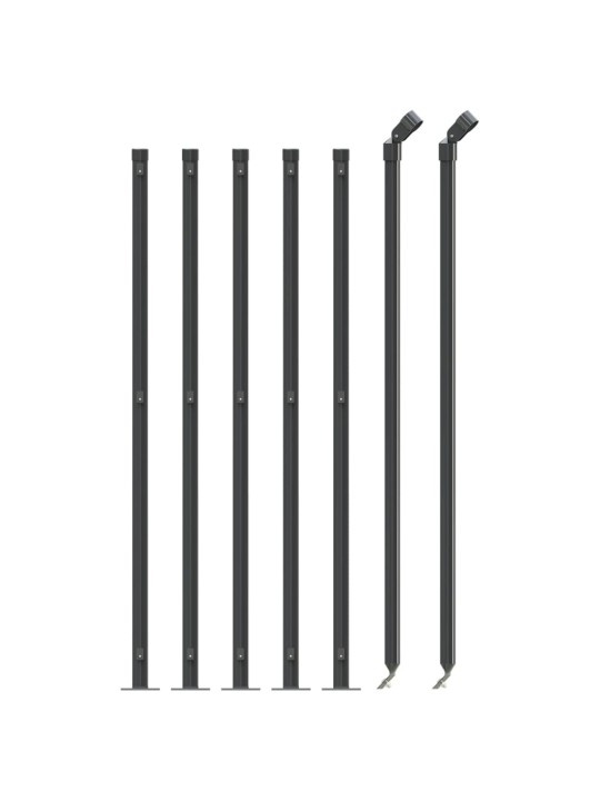 Stiepļu žogs ar atloku, 1,1x10 m, antracītpelēks
