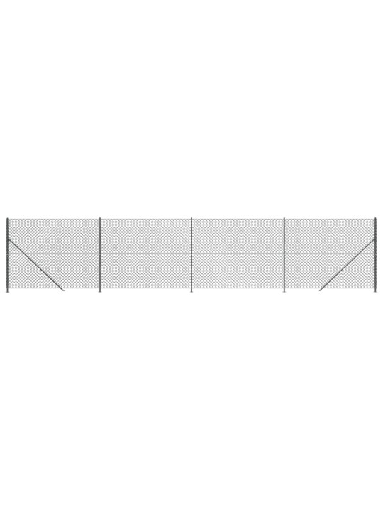 Stiepļu žogs ar atloku, 1,4x10 m, antracītpelēks