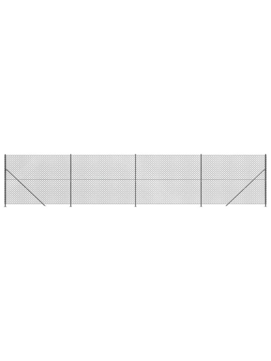 Stiepļu žogs ar atloku, 1,6x10 m, antracītpelēks