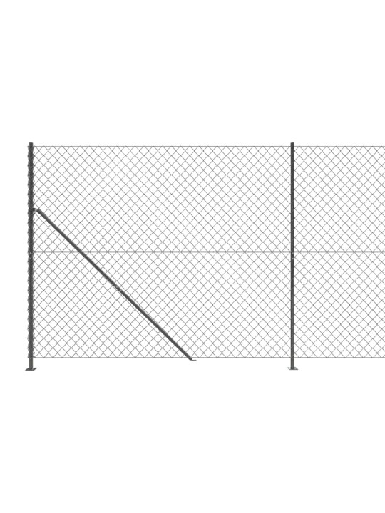 Stiepļu žogs ar atloku, 1,6x10 m, antracītpelēks