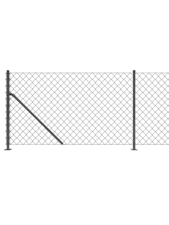 Stiepļu žogs ar atloku, 1x25 m, antracītpelēks