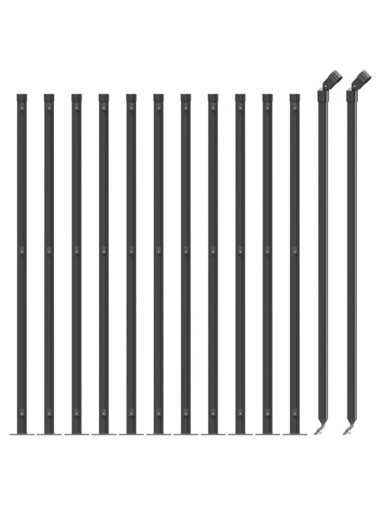 Stiepļu žogs ar atloku, 1,1x25 m, antracītpelēks
