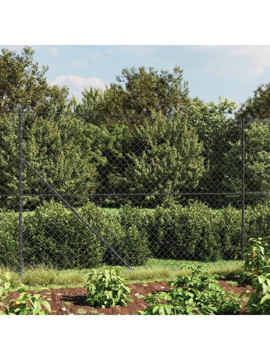 Stiepļu žogs ar atloku, 1,6x25 m, antracītpelēks
