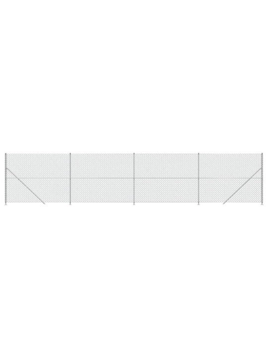 Stiepļu žogs ar atloku, 1,4x10 m, sudrabains