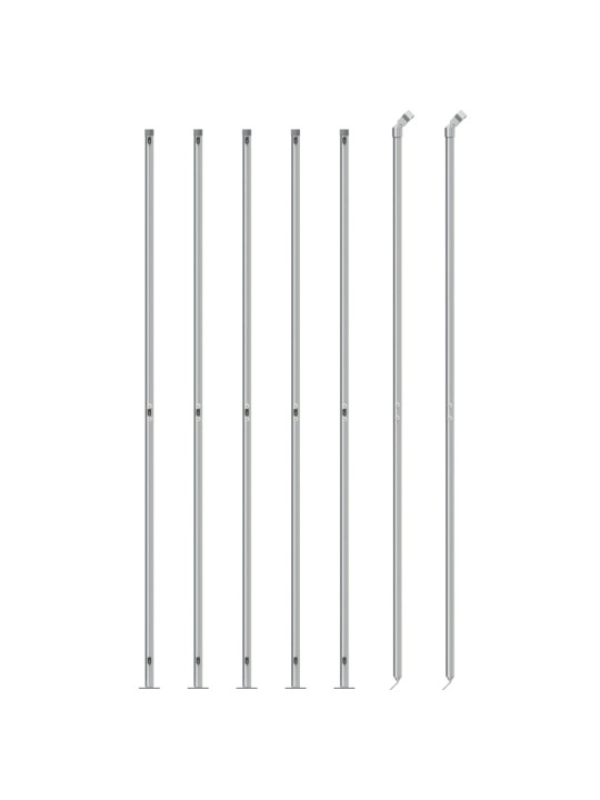 Stiepļu žogs ar atloku, 1,4x10 m, sudrabains