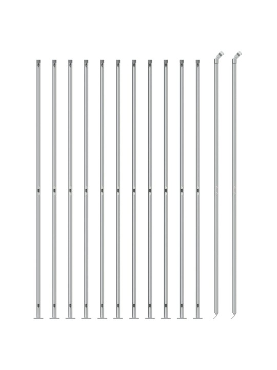 Stiepļu žogs ar atloku, 1,4x25 m, sudrabains
