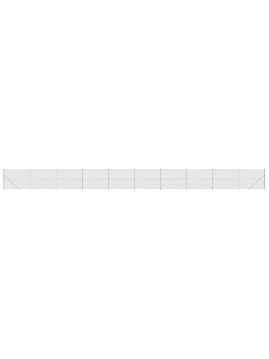 Stiepļu žogs ar atloku, 1,6x25 m, sudrabains
