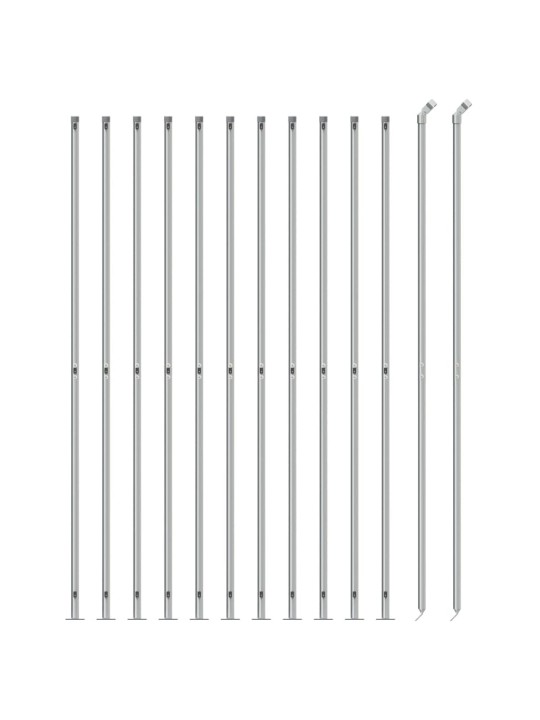 Stiepļu žogs ar atloku, 1,6x25 m, sudrabains