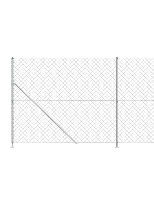 Stiepļu žogs ar atloku, 1,6x25 m, sudrabains
