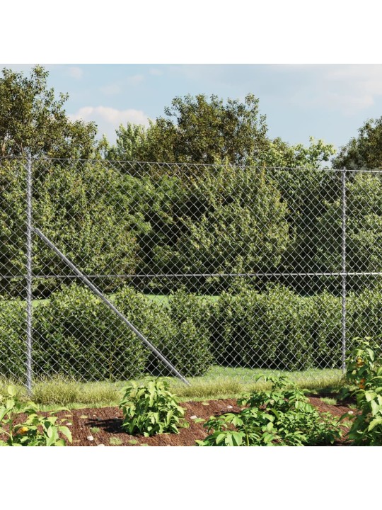 Stiepļu žogs ar atloku, 1,6x25 m, sudrabains