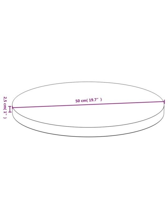 Galda virsma, ø50x2,5 cm, bambuss