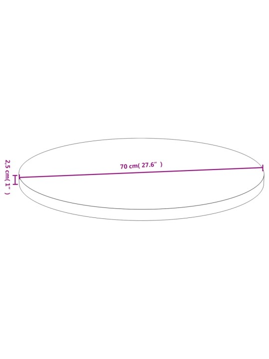 Galda virsma, Ø70x2,5 cm, bambuss