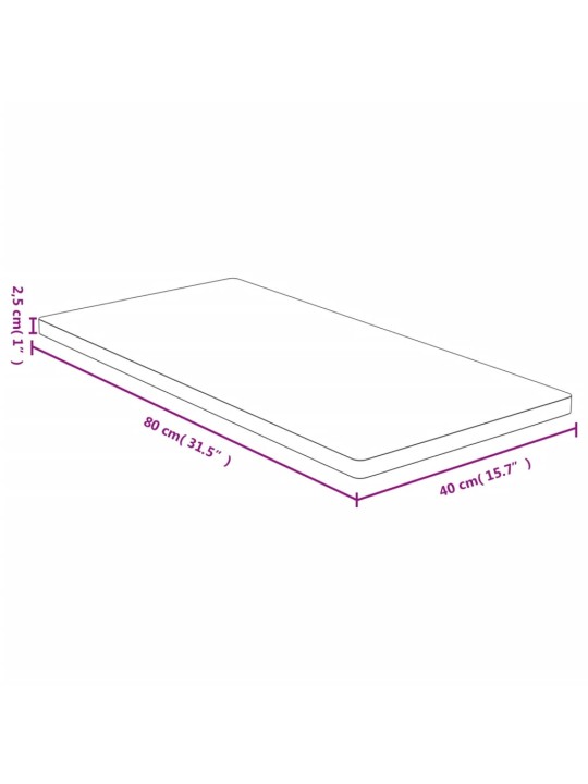 Galda virsma, 40x80x2,5 cm, bambuss