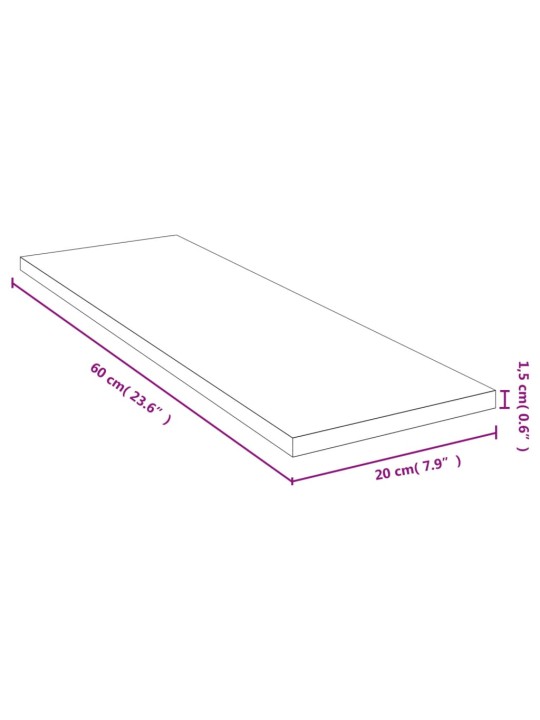 Sienas plaukts, 60x20x1,5 cm, bambuss