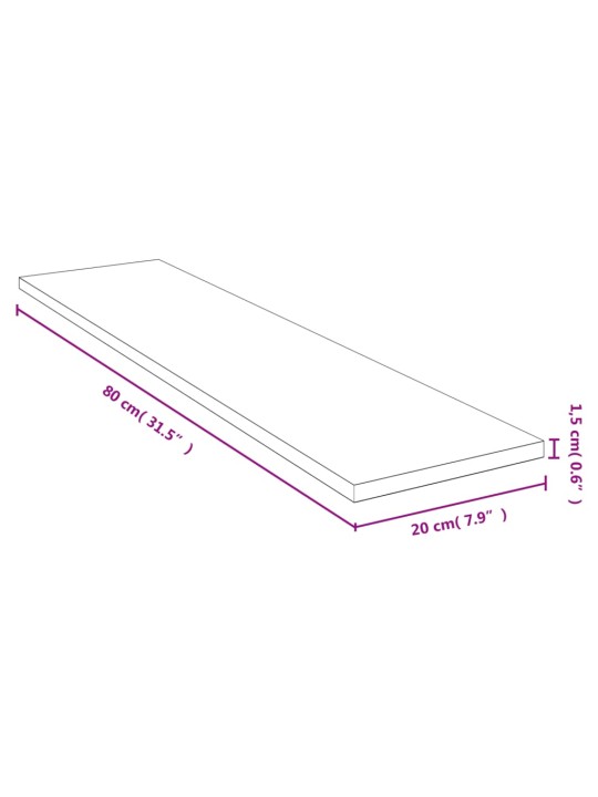 Sienas plaukts, 80x20x1,5 cm, bambuss