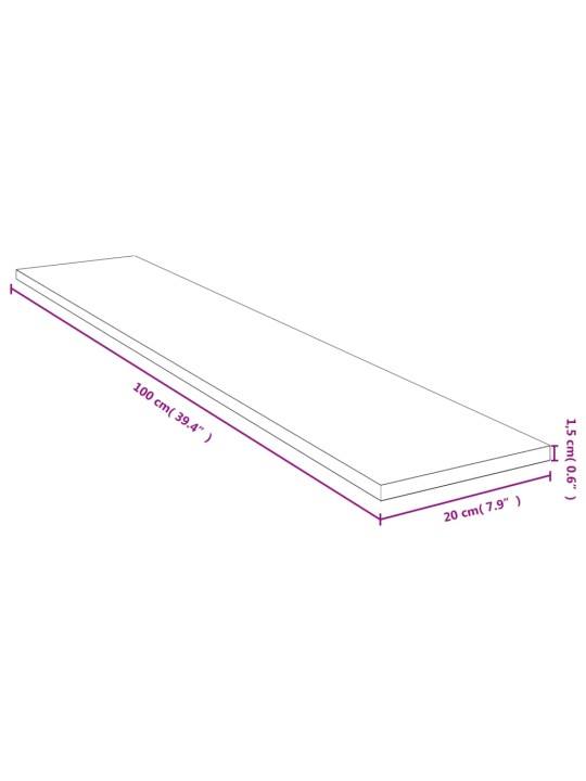 Sienas plaukts, 100x20x1,5 cm, bambuss