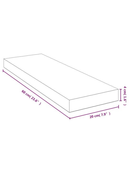 Sienas plaukts, 60x20x4 cm, bambuss