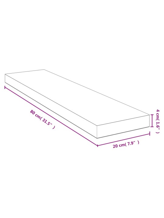 Sienas plaukts, 80x20x4 cm, bambuss