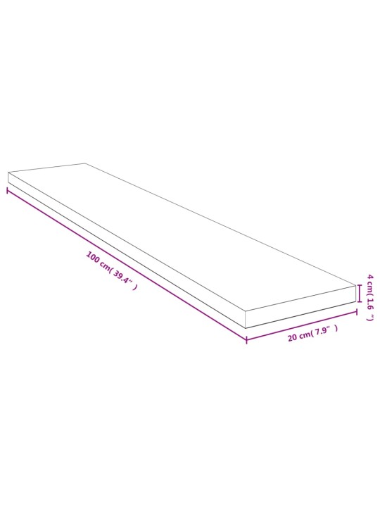 Sienas plaukts, 100x20x4 cm, bambuss