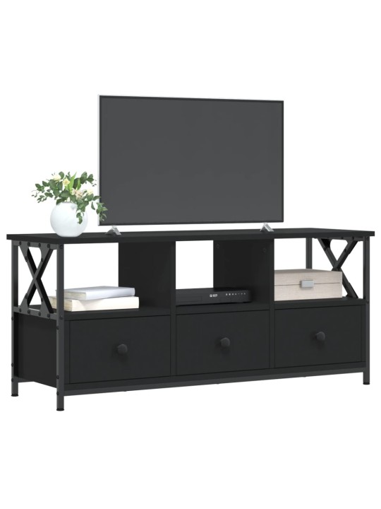 Tv skapītis, 102x33x45 cm, inženierijas koks, dzelzs, melns