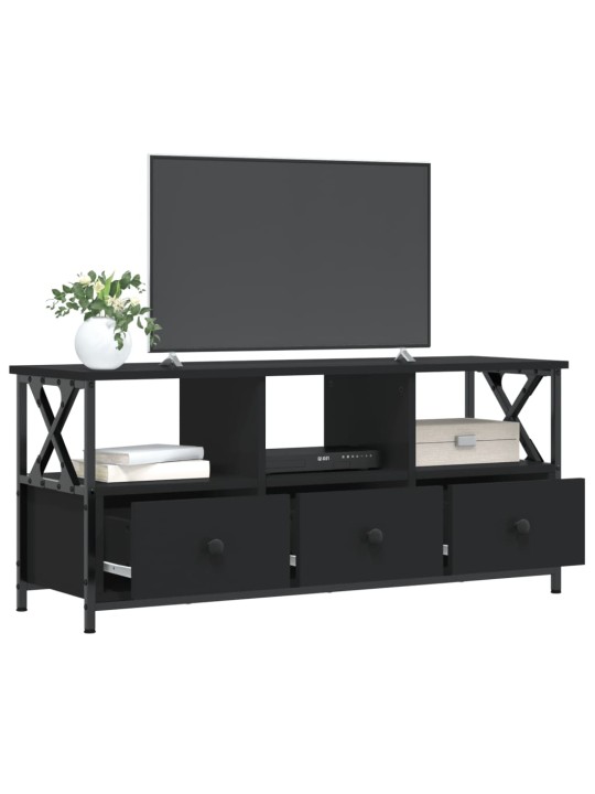 Tv skapītis, 102x33x45 cm, inženierijas koks, dzelzs, melns