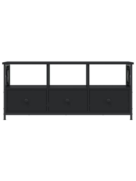 Tv skapītis, 102x33x45 cm, inženierijas koks, dzelzs, melns