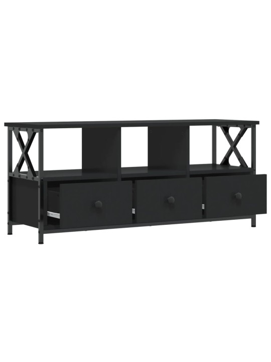 Tv skapītis, 102x33x45 cm, inženierijas koks, dzelzs, melns