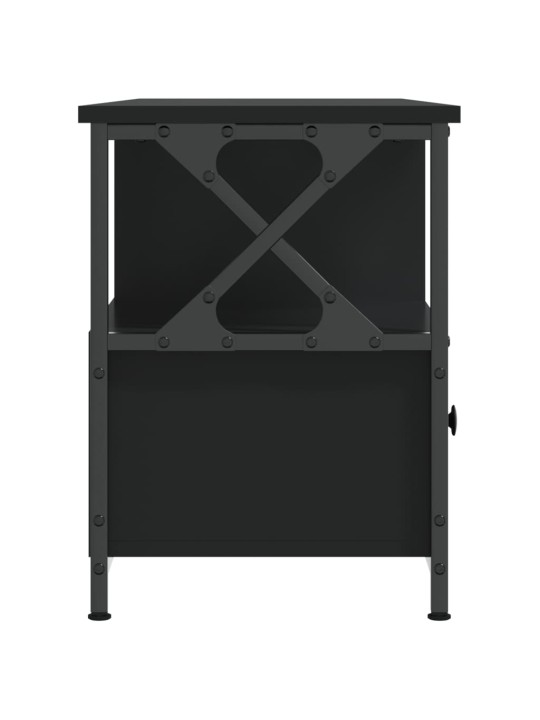 Tv skapītis, 102x33x45 cm, inženierijas koks, dzelzs, melns
