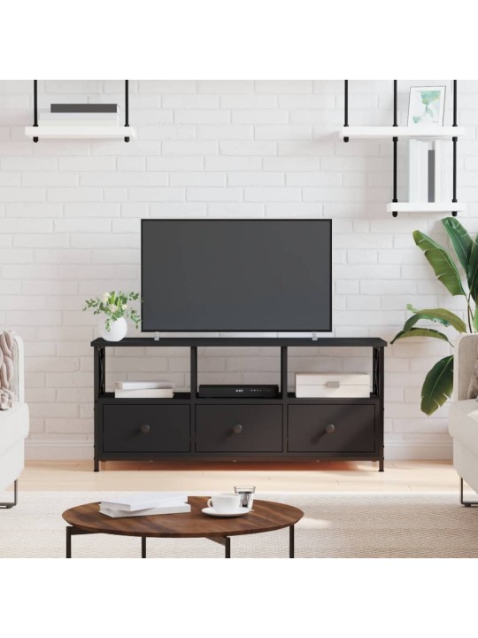 Tv skapītis, 102x33x45 cm, inženierijas koks, dzelzs, melns