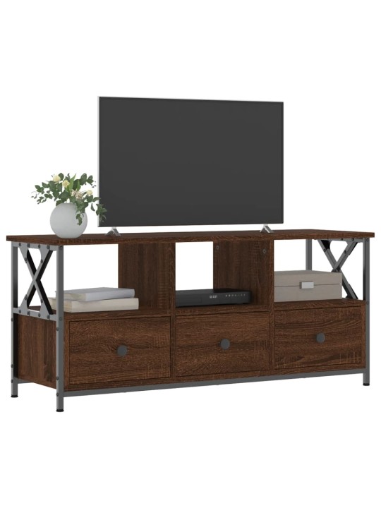 Tv skapītis, 102x33x45 cm, inženierijas koks, dzelzs, brūns