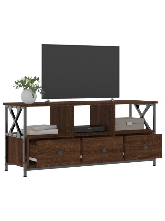 Tv skapītis, 102x33x45 cm, inženierijas koks, dzelzs, brūns