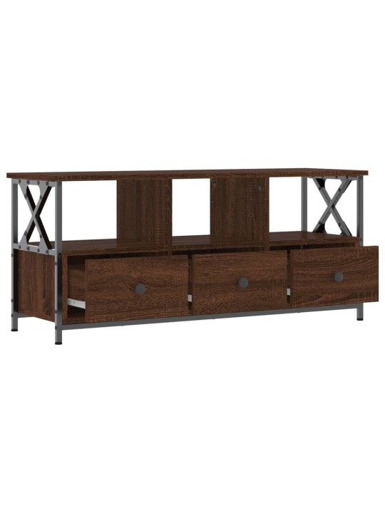 Tv skapītis, 102x33x45 cm, inženierijas koks, dzelzs, brūns