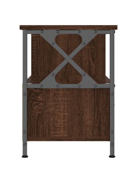 Tv skapītis, 90x33x45 cm, inženierijas koks, dzelzs, brūns