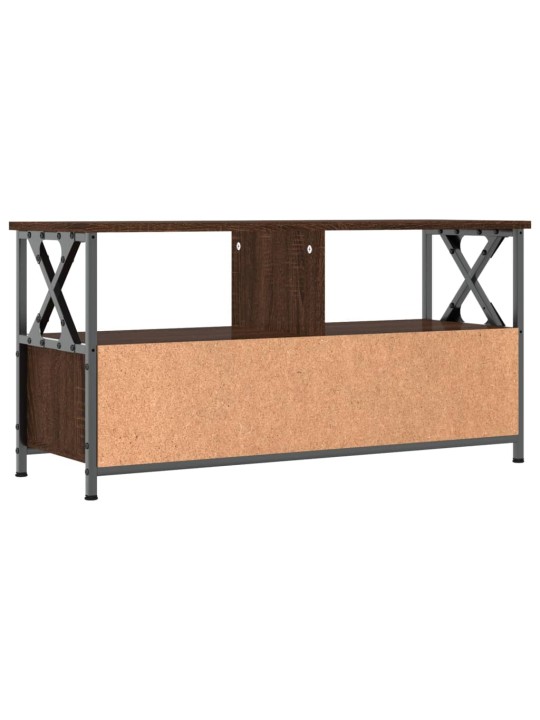 Tv skapītis, 90x33x45 cm, inženierijas koks, dzelzs, brūns