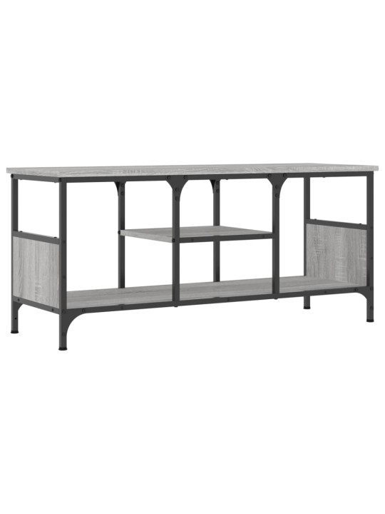 Tv skapītis, 100x35x45 cm, inženierijas koks, dzelzs, pelēks