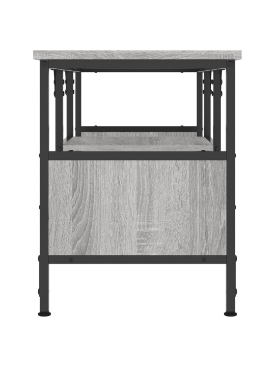Tv skapītis, 100x35x45 cm, inženierijas koks, dzelzs, pelēks