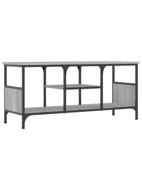 Tv skapītis, 100x35x45 cm, inženierijas koks, dzelzs, pelēks