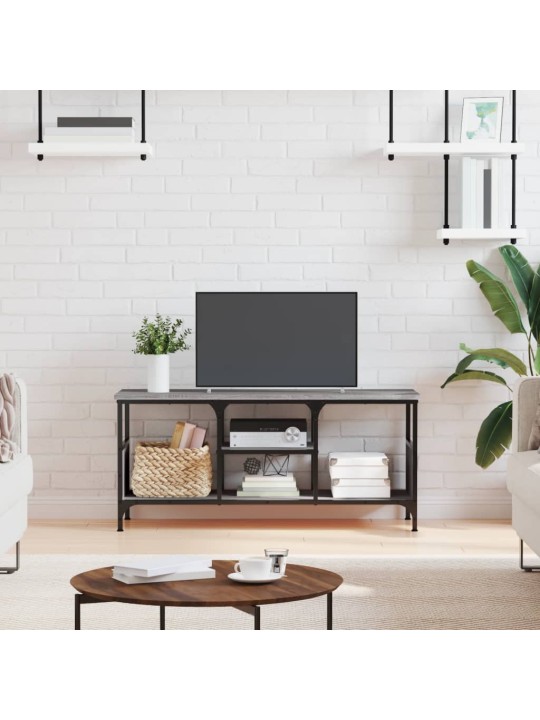 Tv skapītis, 100x35x45 cm, inženierijas koks, dzelzs, pelēks