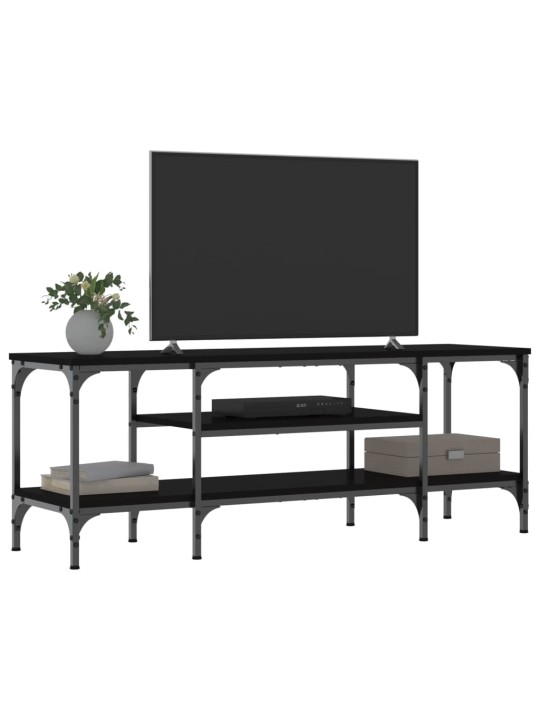 Tv skapītis, 121x35x45 cm, inženierijas koks, dzelzs, melns